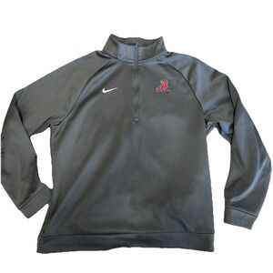 Nike U Of Alabama Crimson Tide Dark Gray Quarter Zip Large